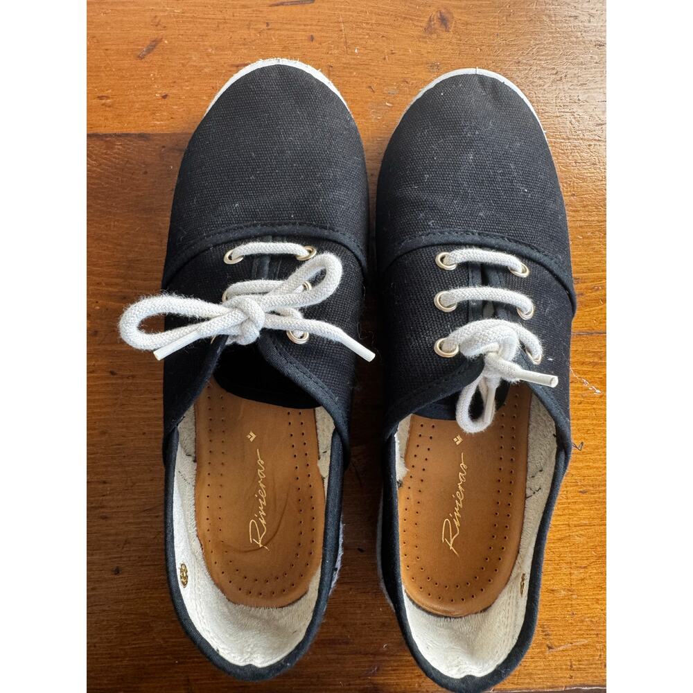 Rivieras Black Slip On Tennis Shoe